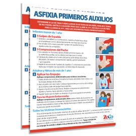 ZOCO – Spanish Choking First Aid Poster (2-Pack) – Heimlich Maneuver Chart Spanish for Infant, Child, Adult – Laminated 17x22 – Safety Sign for Restaurants, Schools, Workplaces