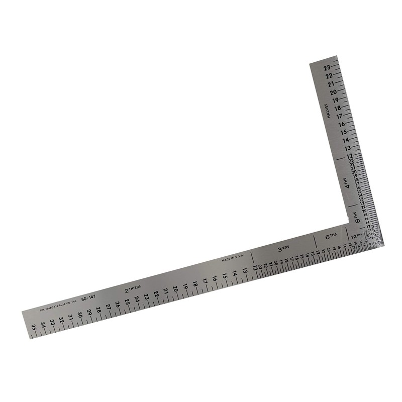 Fairgate 12" X 6" Half-Size L-Square Ruler #50-147 - Made