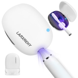 LARXREHY Toothbrush Cleaner Case - Toothbrush Covers with Holder - Rechargeable & Portable Travel Home Toothbrushes Cleaner Case - Fits Any Manual or Electric Tooth Brush Head (White)