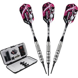 Viper Grim Reaper 80% Tungsten Soft Tip Darts with Storage/Travel Case, Coarse Knurling, 16 Grams