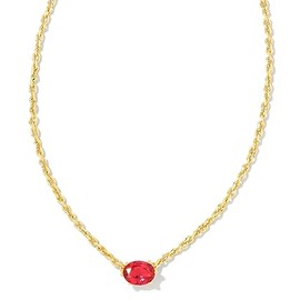 Kendra Scott Cailin 14k Gold-Plated Brass Pendant Necklace in Red Crystal, Fashion Jewelry for Women