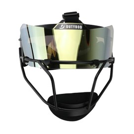 DUTYBOD Softball Face Mask Softball mask Visor Lightweight and Comfortable with Wide Field Vision fit All Ages - Durable and Safety Softball Face Mask Sets (Black-Gold)