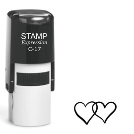 stampexpression - Two Intertwined Hearts Self Inking Rubber Stamp - Black Ink (A-63212)