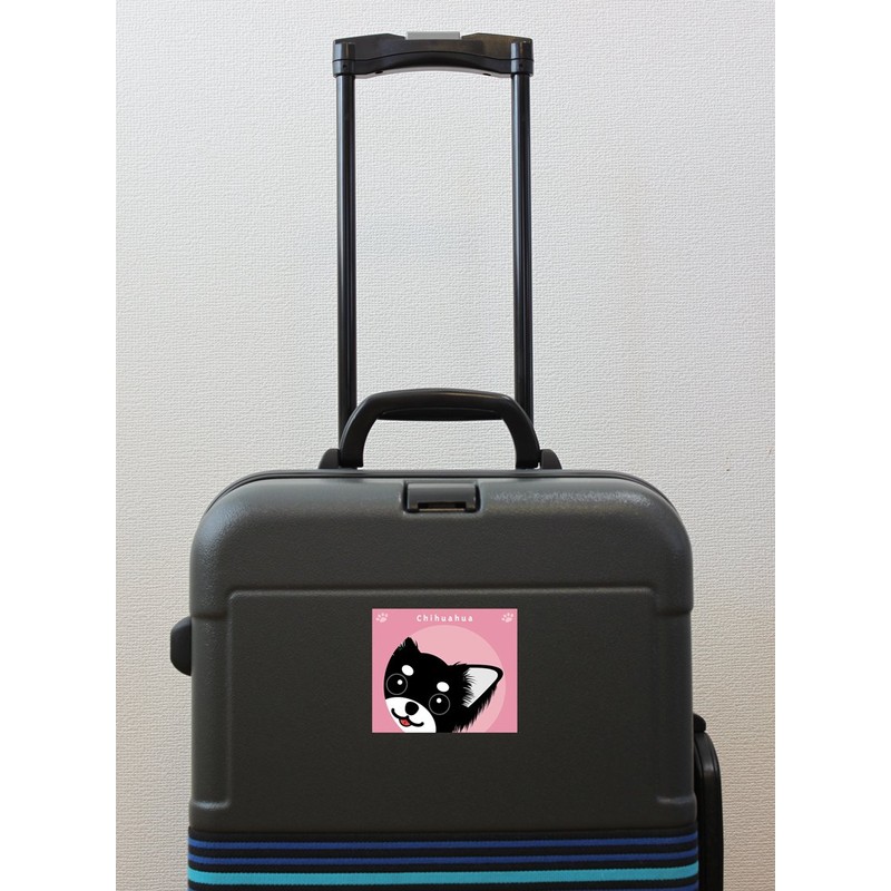 To Chihuahua Long Black Tan & White Dog Sticker Pink