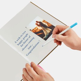 YPYMOD Wedding Guest Book, 100 Pages Premium Thick Paper, Vintage Style, with Golden Title, Ideal for Weddings, Anniversaries, Birthdays, Christenings (21.5 cm x 21.5 cm)