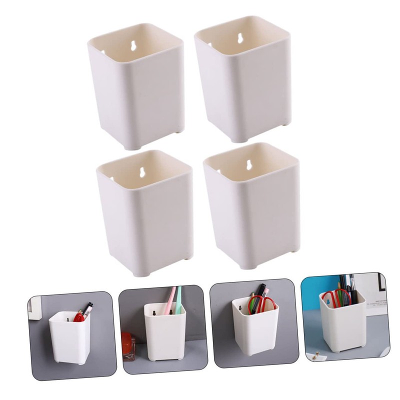 jojofuny 4Pcs Wall Mounted Stationery Organizer Set Multi Function Pen