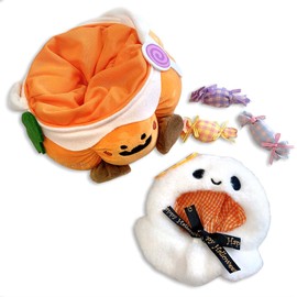 Ghost Poncho & Pumpkin Bag Set for 3.9 inches (10 cm), Sewing Clothes, Kigurumi, Accessories, Geek Search, Doll, Mascot, Kpopdoll Costume