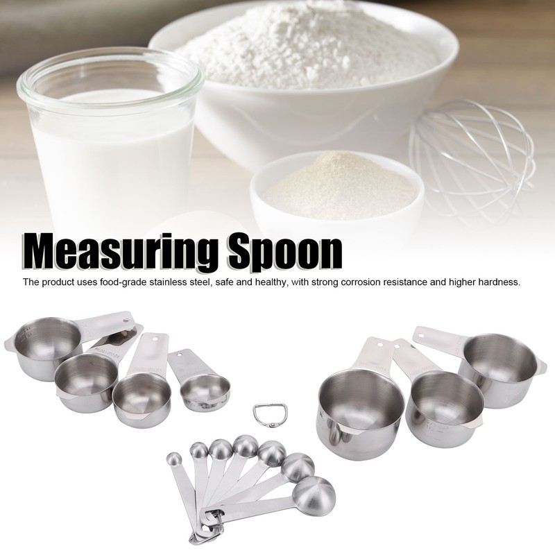 14Pcs/Set Measuring Cups Spoons Kit with Scales Food Grade Stainless