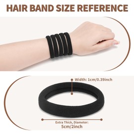 Mia Klein Hair Ties 50 Pcs Extra Thick 5CM, Bulk Elastic Hair Bands for Thick Heavy Hair, Seamless Hair Accessories for Women and Girls, Ponytail Holder