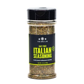 The Spice Lab Salt Free Italian Seasoning - Gluten Free Bread Dipping Seasoning – 1.5 oz Shaker Jar - Sodium Free Italian Spices for Pizza Sauce, Pasta & More - Kosher & Non GMO Herb Seasoning – 5025