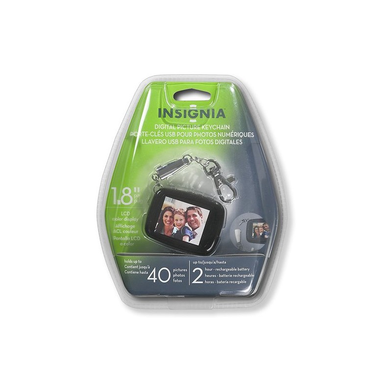 Insignia - 1.8" LCD Digital Photo Key Chain Black -