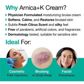 VitaMedica Arnica + Vitamin K Oxide Topical Cream | Sensitive Skin Formula | Arnica Montana Restores Bruised Skin | Vitamin K Oxide Eases Discoloration | Undereye Cream With Vitamin C | 0.5 ounces