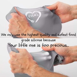 EVLA'S Baby Feeding Set, Baby Led Weaning Supplies, Adjustable Silicone Bibs, Divided Plate, Suction Bowl with Lid, Soft Spoons for Babies or Toddlers, Baby Registry must have!