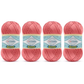 Yarn for Crocheting & Knitting - 4 Skeins (4x383 Yds) (105619 - Alstromeria) Crochet Yarn - 100% Microfiber Acrylic Yarn - Knitting Yarn for Craft Projects