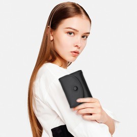 YAMEIZE Small Wallet for Woman Slim Cute Purse PU Leather Flip Solid Wallets with Card Holder Zipper Coin Purses for Girls Ladies