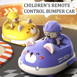 OSQI Cartoon RC Cars for Kids - 2 Pack RC Cars Kids Toys, Collision with Each Other and Ejecting The Driver, with Fun Sound Effects, Music and Lights, Bumper Cars for Toddlers 3 Gift