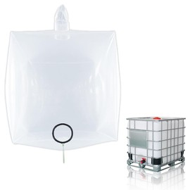 Esamploe IBC Tote Cover,IBC Water Storage Tank Liner Bag for 275 Gallon,20c Thickness Clear Protective Liner Bags,Protection Accessories for 1000L Rain Catcher Barrel(Only Lining Bag)