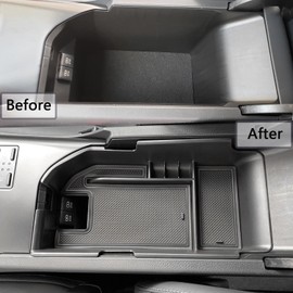 EDBETOS Center Console Organizer Tray Compatible with Toyota Camry XLE XSE 2018-2024 and Camry LE SE 2020-2023 2024 Accessories Armrest Secondary Storage Box ABS Insert Tray, Fit Dual USB Ports,Black