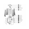 Golden Flame 1-PC Glass Tube Replacement for 4-Sided Tall Pyramid