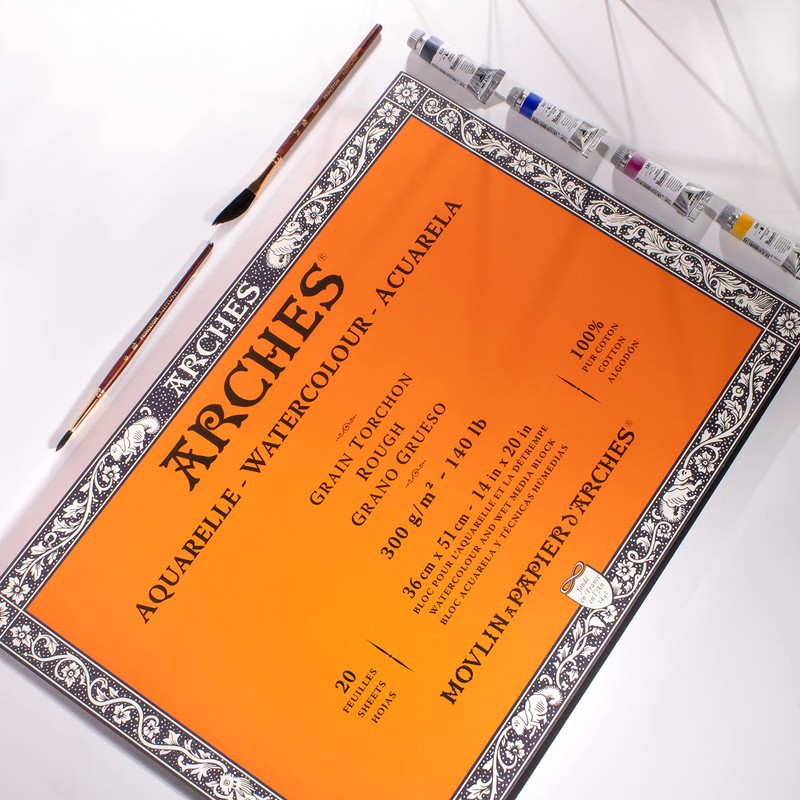 Arches Watercolor Paper Block, Rough, 14" x 20", 140 pound