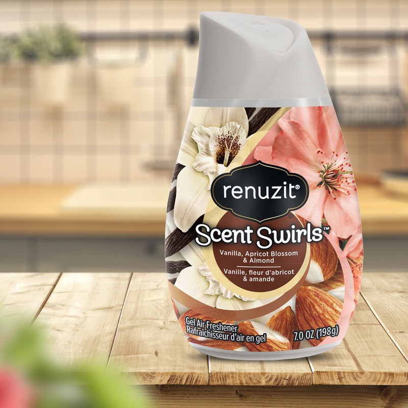 Renuzit Scent Swirls Air Freshener Gel, Vanilla, Apricot Blossom &