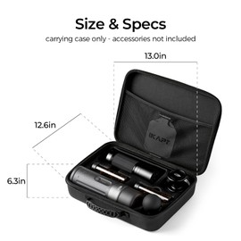 IKAPE Portable Espresso Maker Carrying Bag And Stand Holder Set, Waterproof EVA Case with Hand Carry Belt, Foldable Aluminum Alloy Stand, for Travelling, Office, Camping