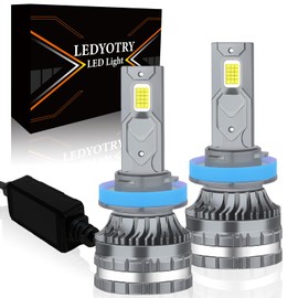 LEDYOTRY 2025 Latest H11 H9 H8 LED Bulbs, 22000lm 6500K Cool White H11 H8 LED Fog Light Bulbs, with Turbo Cooling Fan, Easy Installation, Adjustable Beam, Pack of 2