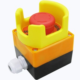 mxuteuk Anti-Misoperation Emergency Stop Push Button Switch Station Box Red Mushroom 1NC 1NO AC 660V 10A + Protective Cover LA36-11ZS-BOX-DYB