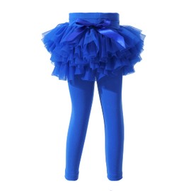 Leggings tutú para bebé y niña pequeña, pantalones de tul con volantes y falda (2T) azul, Azul, 2-3T