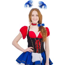 Xipixiao 2 Pack Blue Ponytail Headband Feathers Head Bopper Party Accessory for Costume Party School Festivals