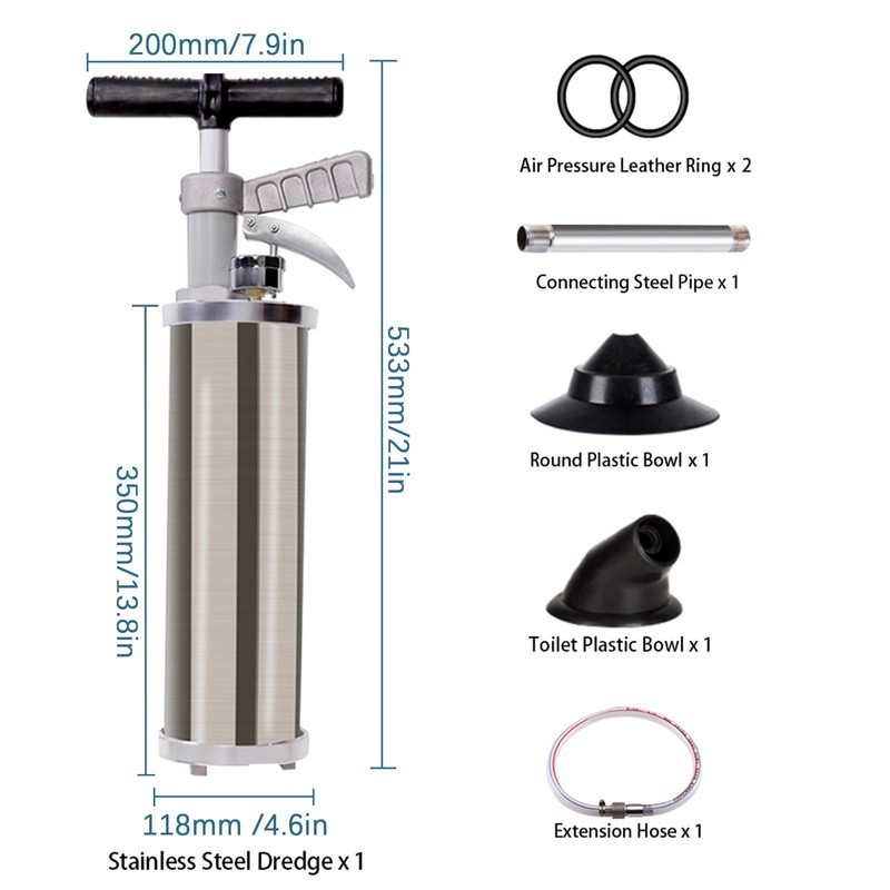 Olpchee Portable High Pressure Kinetic Toilet Plunger Air Drain Blaster