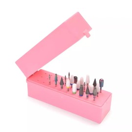 CureUro 시유우로 네일 드릴 비트 홀더 박스 30홀 방진 디스플레이 스탠드 정리함 용기 케이스 매니큐어 및 방수 Nail Drill Bit Holder Box 30 Hole Dustproof Display Stand Organizer Container Case for Manicure and Waterproof