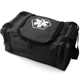 ASA TECHMED First Aid Responder EMS Emergency Medical Trauma Bag EMT, Fire Fighter, Police Officer, Paramedics, Nurse, Black