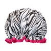 allydrew Reusable Women's Waterproof Shower Caps for Long Hair, Zebra