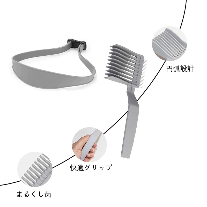 理容ツール 理容フェードコーム 整髪用 トリートメントコーム 初学者家庭用 男女兼用 使いやすい 整髪用コーム2本＋ヘアタイ1本 (3点セット)