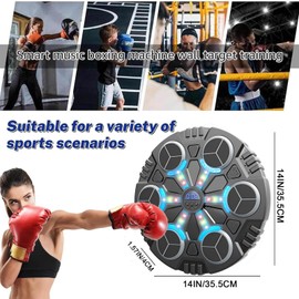 2025 Music Boxing Machine for Kids&Adults, Smart Bluetooth Music Punching Machine Wall Mounted with Boxing Gloves, Maquina de Boxeo Musical Pared, Music Punch Target Workout Equipment