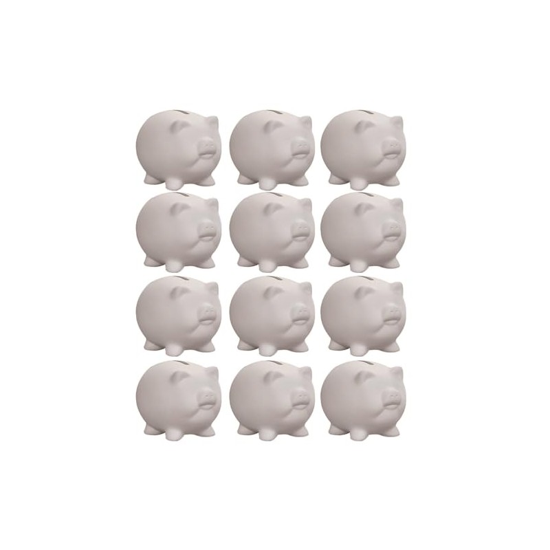 Color-Me! Ceramic Bisque Pig Banks (Pack of 12)