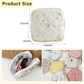 Lyssiatina Mini Cosmetic Bag, Pink Floral, 4.9*2.1*4.9inch