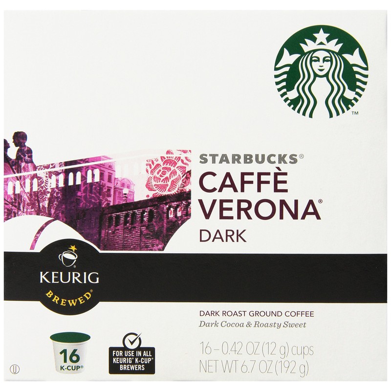 Starbucks Caffe Verona, Dark, K-cup Portion Pack for Keurig K-cup