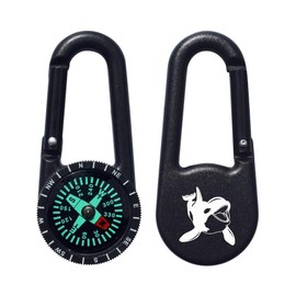 Azeeda 'Happy Orca Whale' Compass Keyring (KC00034916)