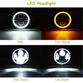 Dreamizer 7" inch Round LED Headlight DRL Angel Eyes 30W IP67 For Triumph Street Twin 2016