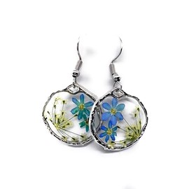 Blaue Vergissmeinnicht Ohrringe echte blumen ohrschmuck