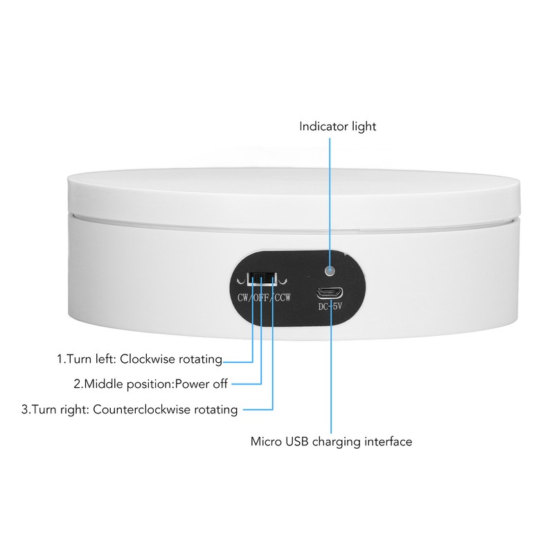 Rotating Display Stand White Epoxy Resin Flashing Motorized Rotating Display