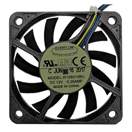 Everflow 60x60x10mm 12 Volt DC Fan with PWM Function, Model R126010BUAF