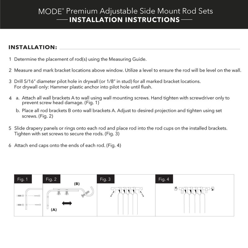 MODE Premium Collection Side Mount 1 1/8" Diameter Curtain Rod
