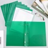 Patelai 48 Pcs Plastic Folders with Pockets and Prongs 2