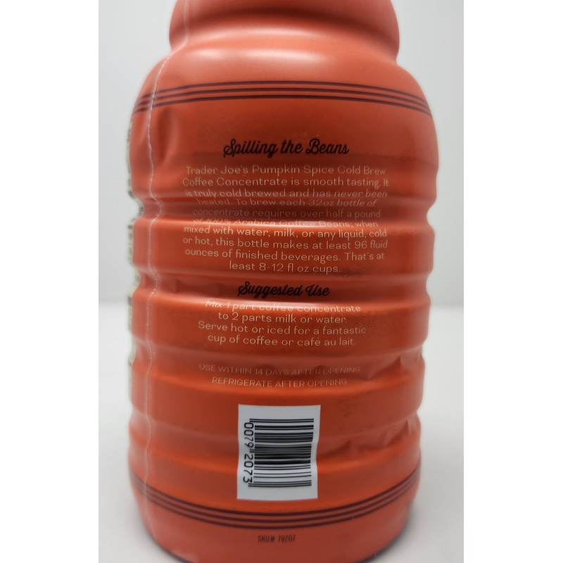 Pumpkin Spice Flavored Cold Brew Coffee Concentrate, 32 oz (32oz