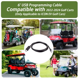 Ciuouient 6' USB Programming Cable Compatible with 2022 2023 2024 Golf Carts(Only Applicable to ICON EV Golf Cars)