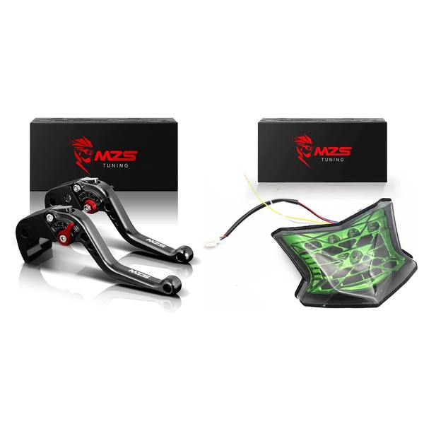 MZS MZS Black Motorcycle Brake Clutch Levers + Tail Light