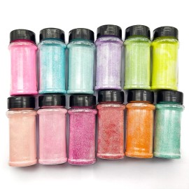 Friendly Materials  Cost 24 Pcs 2ozJar Glitter Sparkly Chunky Glitter for Crafts Snow and Nail Craft Chunky Glittercolor: Set 20 12 mix colors/Sparkly Glitter